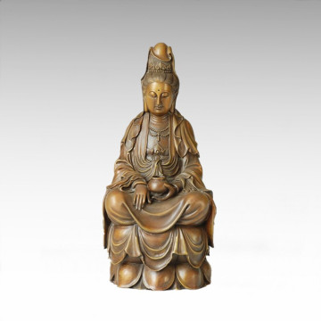 Buddha Statue Avalokitesvara/Lotus Guanyin Bronze Sculpture Tpfx-033